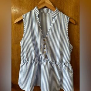SHEIN blue and white striped shirt size M